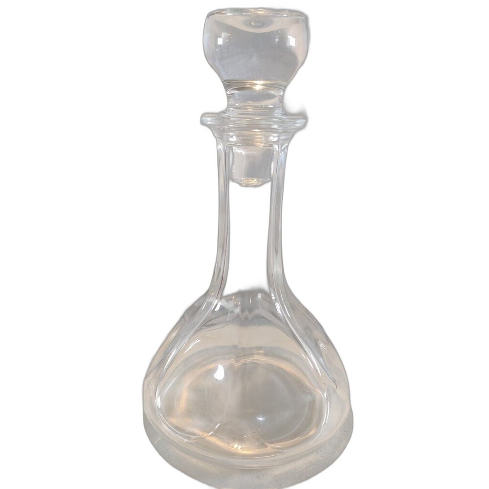 Vintage~10"Tx6"W Liquor/Wine Decanter~Very Heavy Glass-Whiskey, Brandy